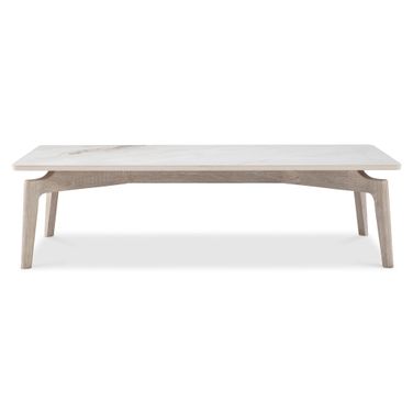 Aurora 54 Inch Outdoor Cocktail Table In White and Brown