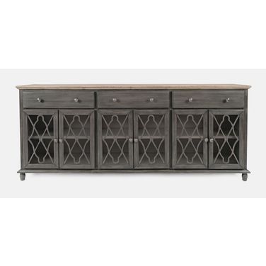 Aurora Hills Country Wire Brushed 6 Door Accent Chest In Brushed Grey