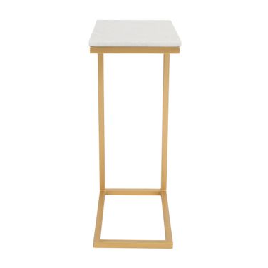 Aurora Solid Marble Accent C-Table Set of 2 In Gold