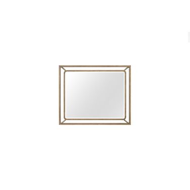 Aurora Wood and Metal Mirror In Latte