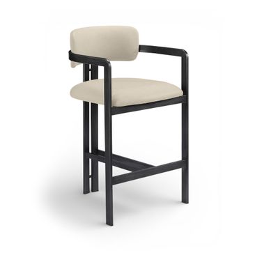 Aurum Vegan Leather Upholstered Counter Stool In Beige