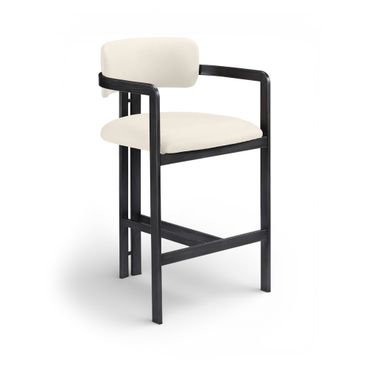Aurum Vegan Leather Upholstered Counter Stool In Cream