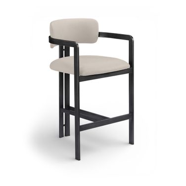 Aurum Vegan Leather Upholstered Counter Stool In Taupe