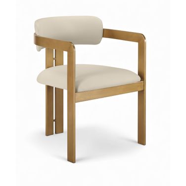 Aurum Vegan Leather Upholstered Dining Chair Set of 2 In Beige