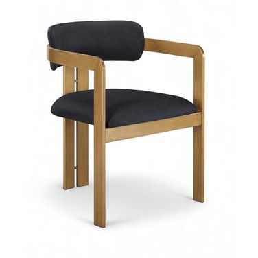 Aurum Vegan Leather Upholstered Dining Chair Set of 2 In Black