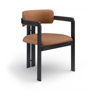 Aurum Vegan Leather Upholstered Dining Chair Set of 2 In Cognac