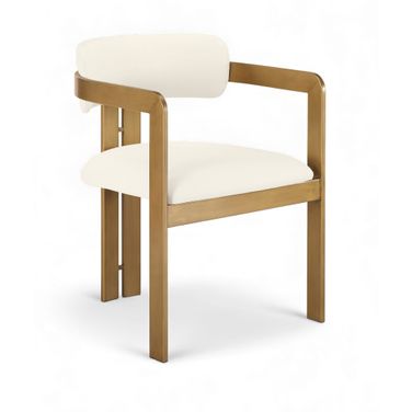 Aurum Vegan Leather Upholstered Dining Chair Set of 2 In Cream