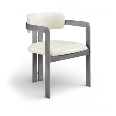 Aurum Vegan Leather Upholstered Dining Chair Set of 2 In Cream