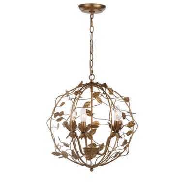 Austen Gold Leaf Cage Chandelier