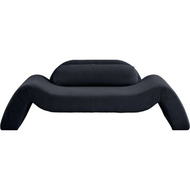 Austin Corduroy Fabric Loveseat In Black