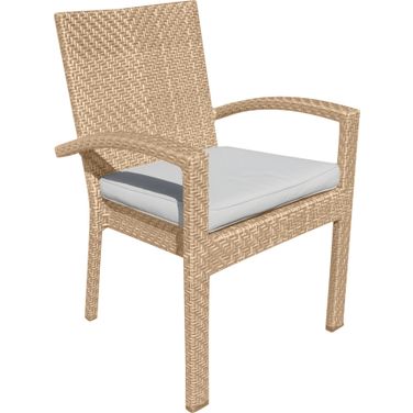 Austin Dining Armchairs with Cushions In Natural - Set of 2