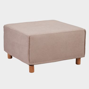 Austin Flexible Slipcover Modular Sofa Ottoman with Round Leg In Light Tan