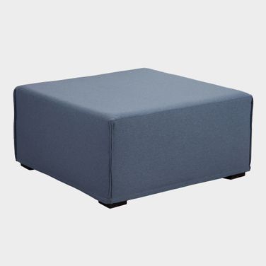 Austin Flexible Slipcover Modular Sofa Ottoman with Square Leg In Blue