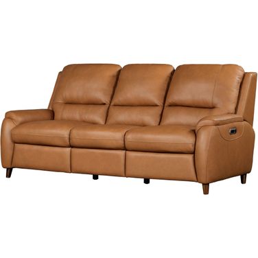 Austin Power Sofa with Power Headrest In Caramel Cream