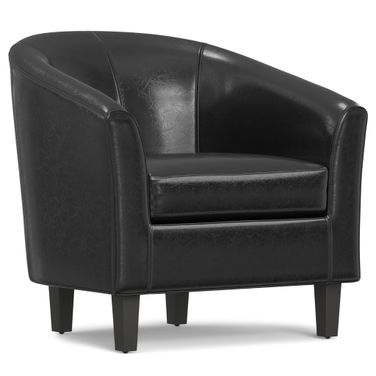 Austin Tub Vegan Faux Leather Chair In Black