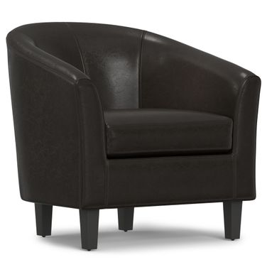 Austin Vegan Faux Leather Tub Chair In Brown
