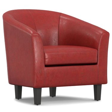Austin Vegan Faux Leather Tub Chair In Red
