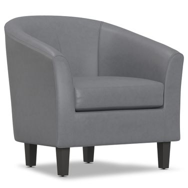 Austin Vegan Faux Leather Tub Chair In Stone Grey