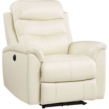 Ava Power Motion Recliner In Beige Top Grain Leather Match