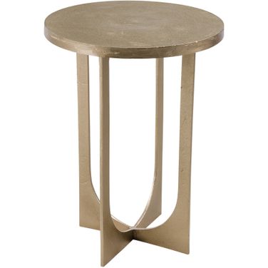Ava Round Accent Table In Gold