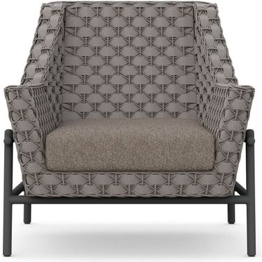 Avalon Club Chair with Cushion In Espresso and Matte Charcoal