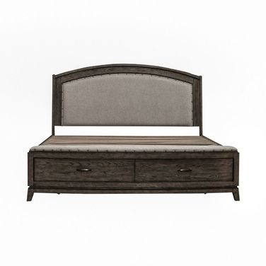 Avalon King Upholstered Storage Bed In Coffee Bean