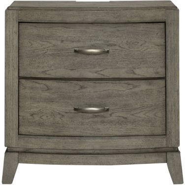 Avalon Nightstand with Charging Station In Brown