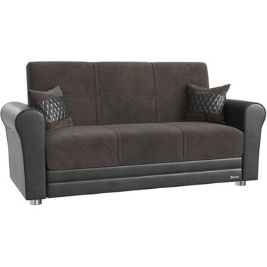 Avalon Upholstered Convertible Loveseat with Storage In Gray