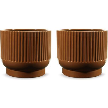 Avalyah Vase Set of 2 In Burnt Umber