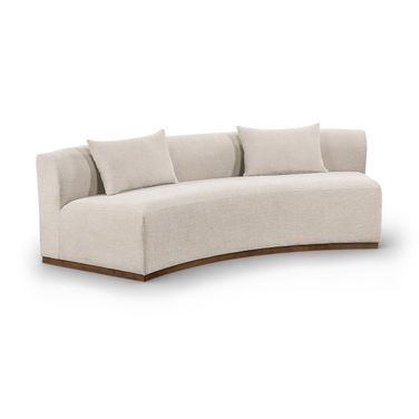 Avanti 104 Inch Chenille Fabric Upholstered Sofa In Beige