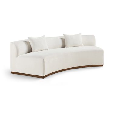 Avanti 104 Inch Chenille Fabric Upholstered Sofa In Cream