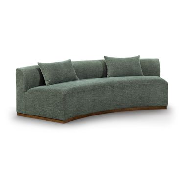 Avanti 104 Inch Chenille Fabric Upholstered Sofa In Olive