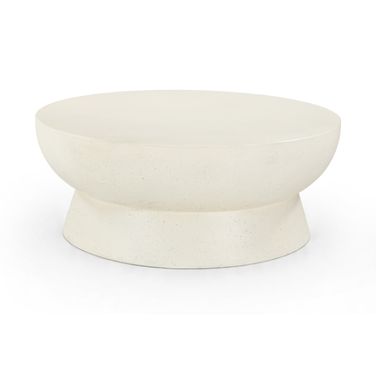 Avaya Concrete and Fiberglass Indoor/Outdoor Coffee Table In Cream