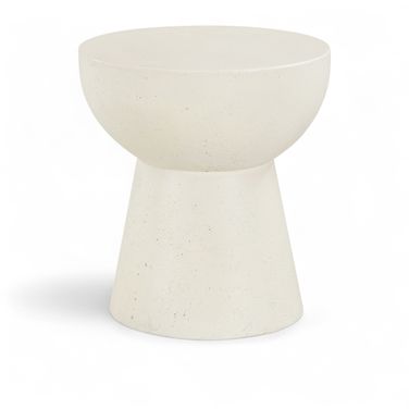 Avaya Concrete and Fiberglass Indoor/Outdoor End Table In Cream