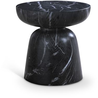 Avellino Marble Finish Concrete End Table In Black