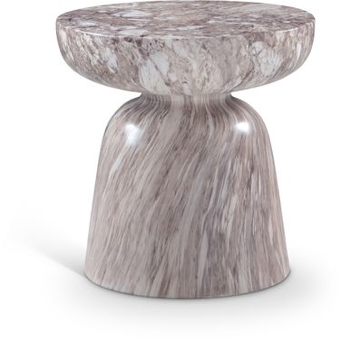 Avellino Marble Finish Concrete End Table In Brown