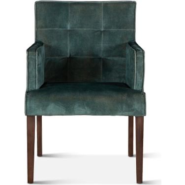 Aven Armchair In Dark Green Velvet with Dark Legs