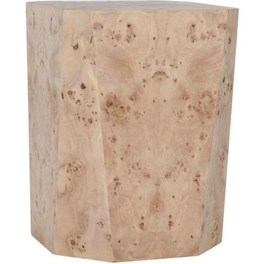 Avena 17 Inch Burl Wood Square End Table In Natural Tone