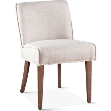 Avery Casual Dining Chair In Off White Linen - Set of 2
