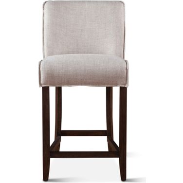 Avery Dining Chair In Off White Linen with Dark Legs - Set of 2