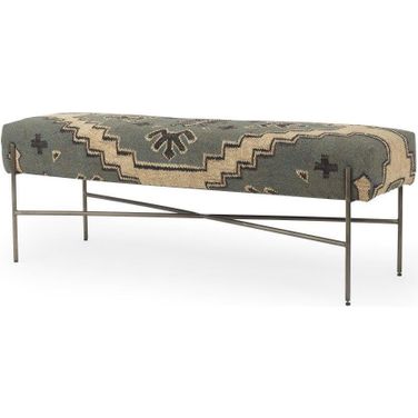 Avery I Multi Colored Upholstered Patterned Seat Accent Bench
