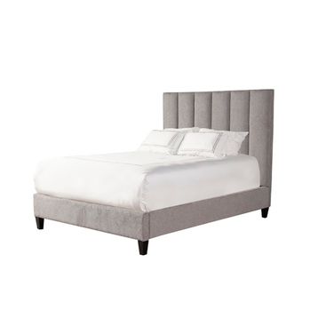 Avery Stream Gray King Upholstered Panel Bed