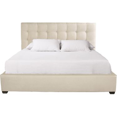 Avery Upholstered King Panel Bed in Cream