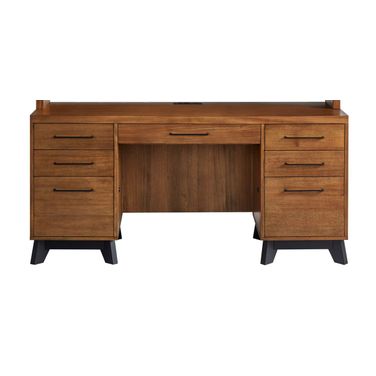 Avery Office Writing Table In Rich Medium Brown