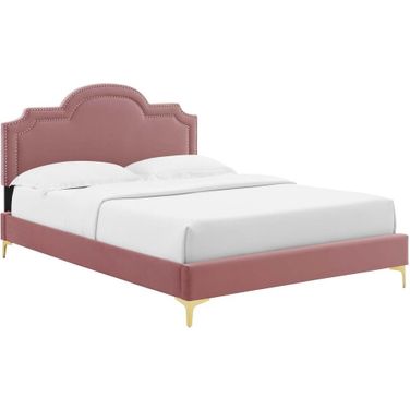 Aviana Performance Velvet King Bed In Dusty Rose