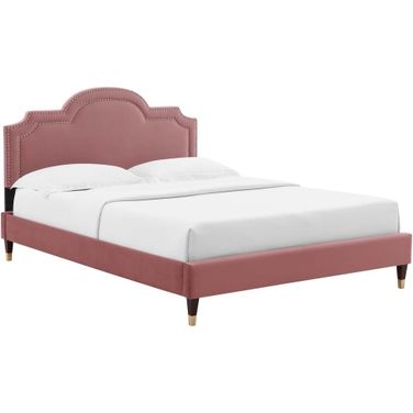 Aviana Performance Velvet King Bed In Dusty Rose
