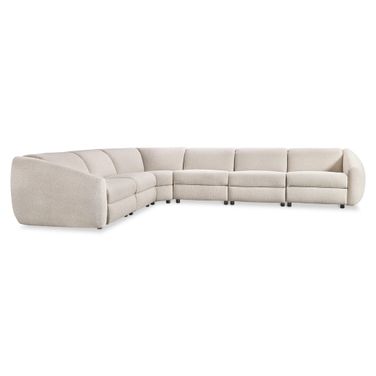 Avignon 6-Piece Fabric Power Motion Sectional In Beige and Tan