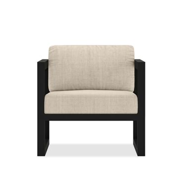Avion Club Chair In Canvas Flax and Black