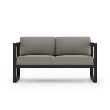 Avion Loveseat In Canvas Charcoal and Black