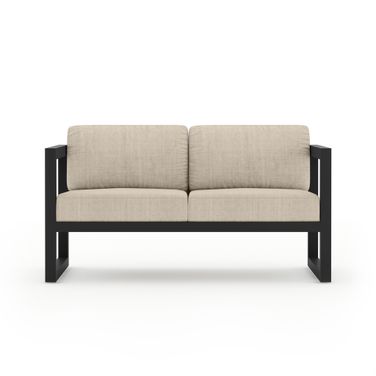 Avion Loveseat In Canvas Flax and Black